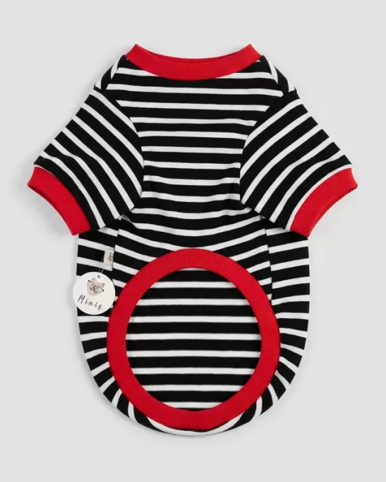 Κομψό Ριγέ T-Shirt "MOMMY'S SAILOR" με Ναυτικό Θέμα για Σκύλους