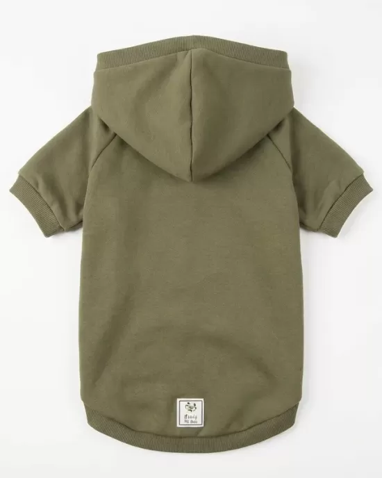 Urban Olive Green Hoodie για Σκύλους - Χακί Κουκούλα & Casual Sporty Style