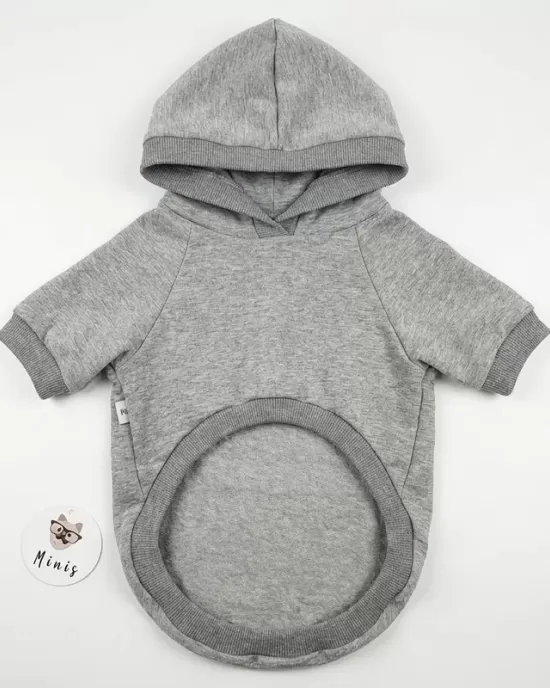 Basketball Player Teddy Bear Hoodie για Σκύλους - Γκρι Melange με USA Sporty Theme