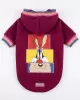 Looney Tunes Cartoon Hoodie για Σκύλους - Μπορντό με Bugs Bunny & Taz | Fun Playful Style
