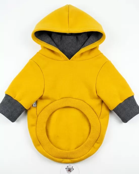 "Do Not Disturb" Teddy Bear Hoodie για Σκύλους - Κίτρινο με Αρκουδάκι | Fun Playful Style