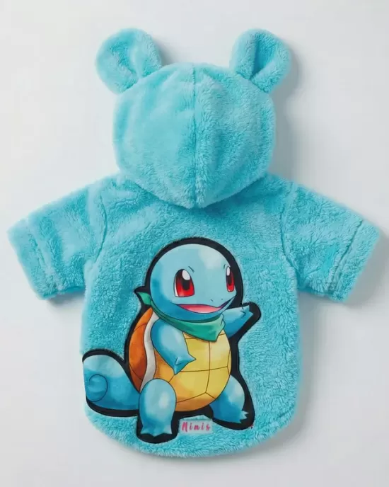 Τιρκουάζ Squirtle Pokemon Φούτερ με Κουκούλα για Σκύλους