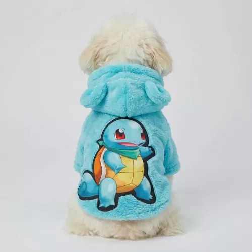 Τιρκουάζ Squirtle Pokemon Φούτερ με Κουκούλα για Σκύλους