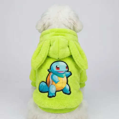 Χαριτωμένο Φούτερ με Κουκούλα Squirtle Pokemon σε Λαχανί/Νέον Πράσινο για Σκύλους