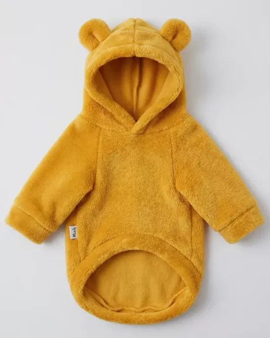 Χαριτωμένο Φούτερ με Κουκούλα Charmander Pokemon σε Μουσταρδί/Χρυσό Κίτρινο για Σκύλους