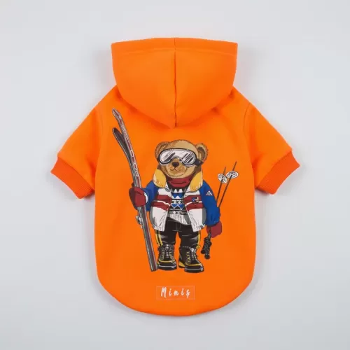 Φούτερ με Κουκούλα Polo Bear Σκιέρ σε Έντονο Πορτοκαλί για Σκύλους