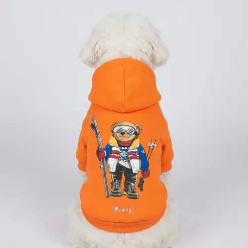 Φούτερ με Κουκούλα Polo Bear Σκιέρ σε Έντονο Πορτοκαλί για Σκύλους