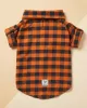 Πουκάμισο Buffalo Plaid σε Πορτοκαλί και Σκούρο Μπλε για Σκύλους