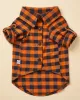 Πουκάμισο Buffalo Plaid σε Πορτοκαλί και Σκούρο Μπλε για Σκύλους