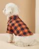 Πουκάμισο Buffalo Plaid σε Πορτοκαλί και Σκούρο Μπλε για Σκύλους