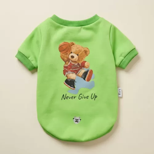 Φούτερ με Αρκούδο Μπασκετμπολίστα "Never Give Up" σε Λαχανί για Σκύλους