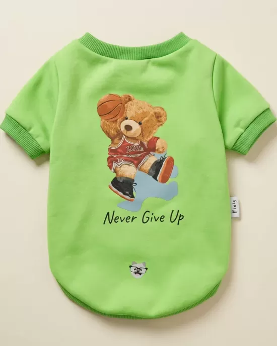 Φούτερ με Αρκούδο Μπασκετμπολίστα "Never Give Up" σε Λαχανί για Σκύλους