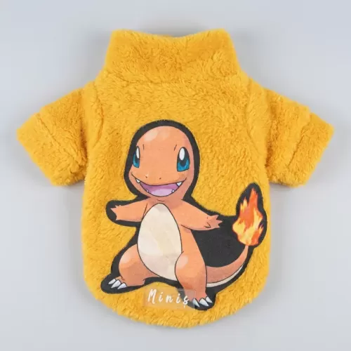 Μπλουζάκι Charmander από Πλούσια Γούνα σε Κίτρινο για Σκύλους