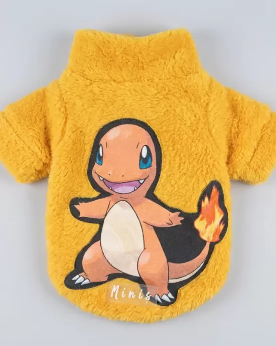 Μπλουζάκι Charmander από Πλούσια Γούνα σε Κίτρινο για Σκύλους