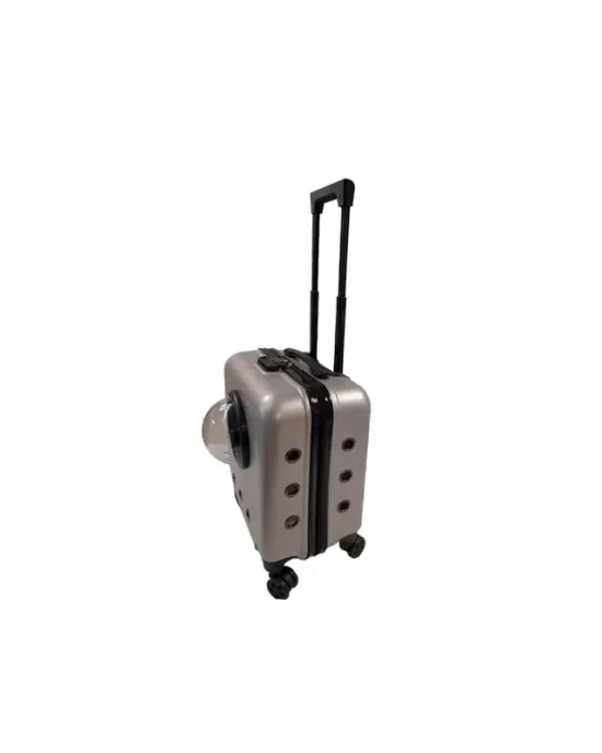 Ασημί Τσάντα Μεταφοράς Σκύλου και Γάτας - Trolley Suitcase