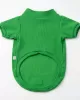 Ζωηρό Πράσινο Ribana T-Shirt για Σκύλους με Αρκουδάκι Patch - Φιτιλωτό Ύφασμα Kelly Green