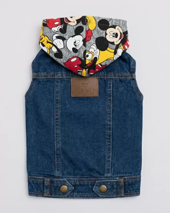 Τζιν Γιλέκο με Κουκούλα Mickey Mouse – Vintage Style (PET-006)