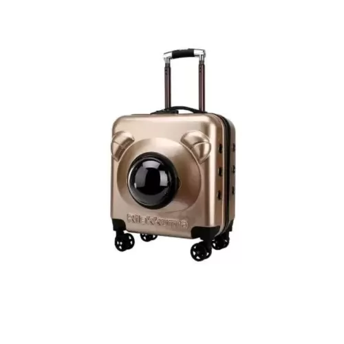 Ασημί Τσάντα Μεταφοράς Σκύλου και Γάτας - Trolley Suitcase
