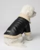 Δερμάτινο Μπουφάν Aviator με Γούνα Shearling – Μαύρο & Μπεζ (PET-007)
