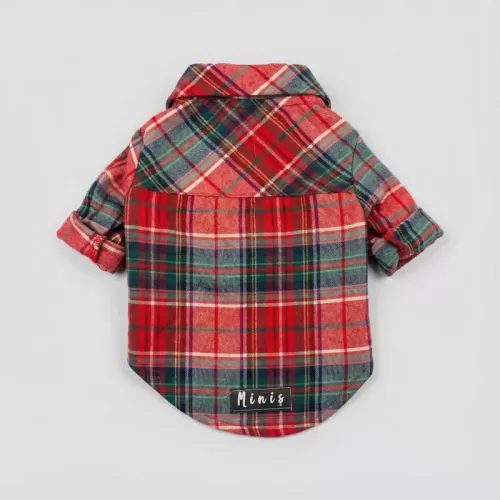 Καρό Πουκάμισο Tartan – Κόκκινο & Πράσινο (PET-003)