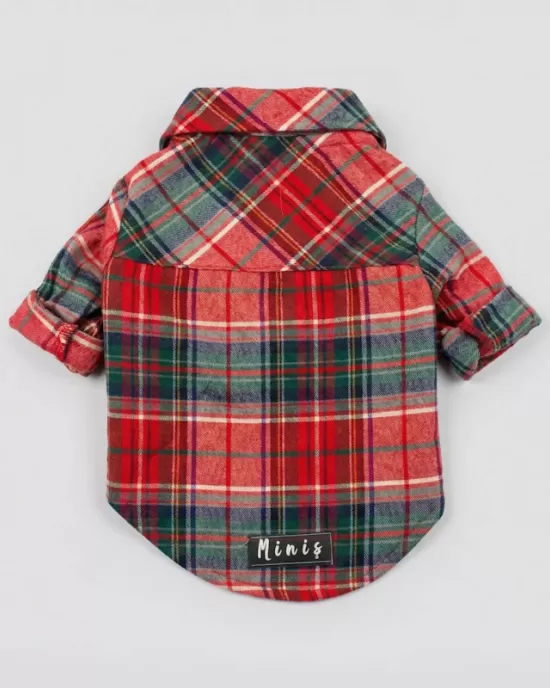 Καρό Πουκάμισο Tartan – Κόκκινο & Πράσινο (PET-003)